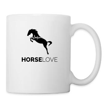 Pferd Herzschlag Liebe Reiten Tierliebe Geschenk - Tasse - Weiß - Rechts