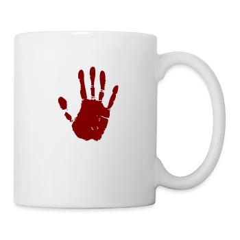 Empreinte de main sanglante - Mug blanc - blanc - Droite