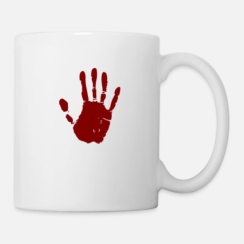 Blutiger Handabdruck - Tasse - Weiß