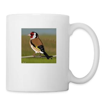 jz.birds Stieglitz Vogel Design - Tasse - Weiß - Rechts