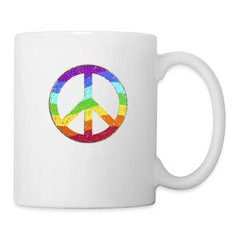 Peace-Zeichen Regenbogen Toleranz Frieden Pazifist - Tasse - Weiß - Rechts