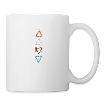 Alchemie Symbole Elemtente Feuer Wasser Luft Erde - Tasse - Weiß - Rechts