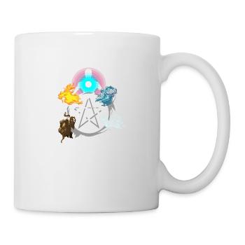Alchemie Elemente Feuer Luft Wasser Erde Seele - Tasse - Weiß - Rechts