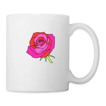 Wundervolle fantastische Rose - Tasse - Weiß - Rechts