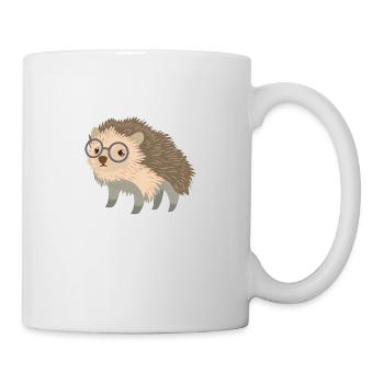 niedlicher geeky kleiner Igel in den Gläsern - Tasse - Weiß - Rechts