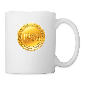 Goldmünze Goldmedaille Jahrgang 1968 - Tasse - Weiß - Rechts
