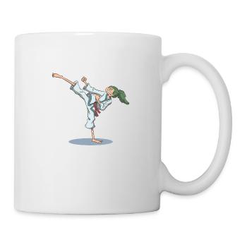 Pied de karaté coup de pied - Mug blanc - blanc - Droite