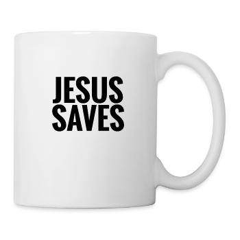 jesus saves - Tasse - Weiß - Rechts