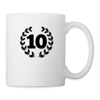 Nummer Zahl Ziffer 10 - Tasse - Weiß - Rechts