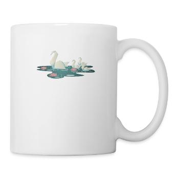 Cygne oiseau canard en papier origami - Mug blanc - blanc - Droite