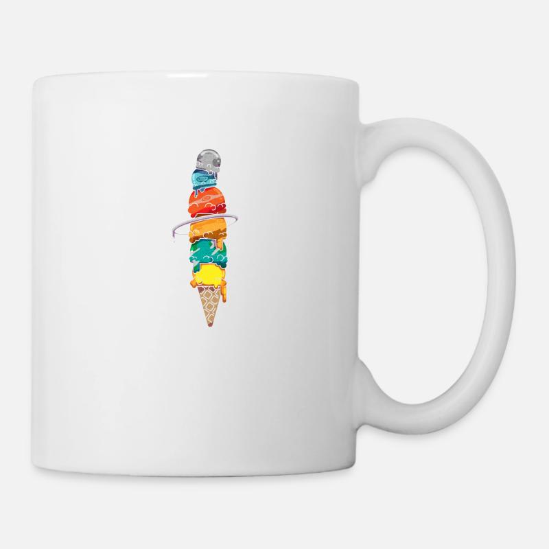 Space Ice Waffle Solar System Summer Mars - Mug - white