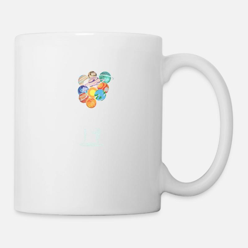 Astronomy Balloon Couple Astronaut Solar System - Mug - white