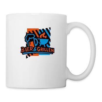 Bier & Grillen 02 - Tasse - Weiß - Rechts