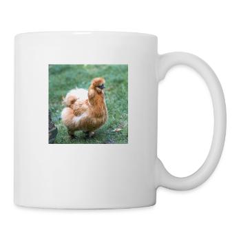 Dwarf-silky Chicken (Zwerg-Seidenhuhn) - Tasse - Weiß - Rechts