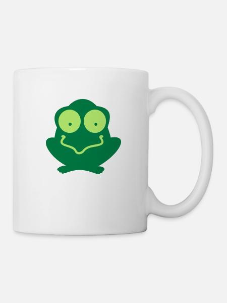 Witziger Frosch / funny frog (2c) - Tasse - Weiß