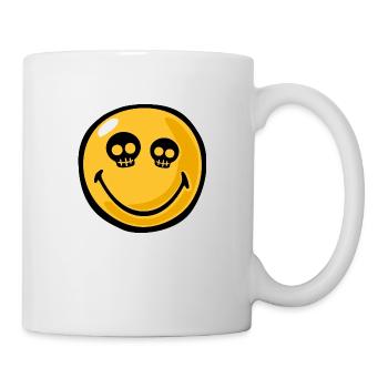 Smiley skull eyes - Mug - white - Right