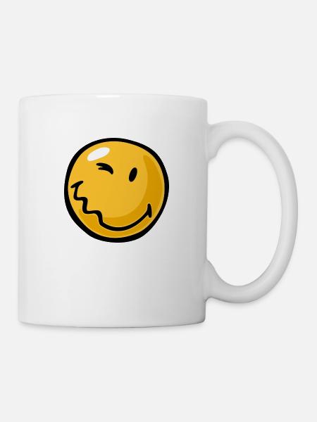 Smiley stung - Tasse - Weiß