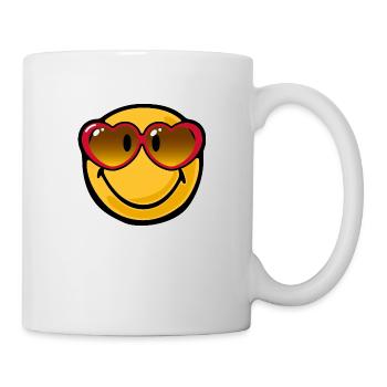Smiley heart glasses - Mug blanc - blanc - Droite