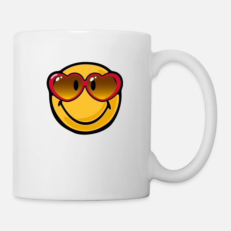 Smiley heart glasses - Tasse - Weiß