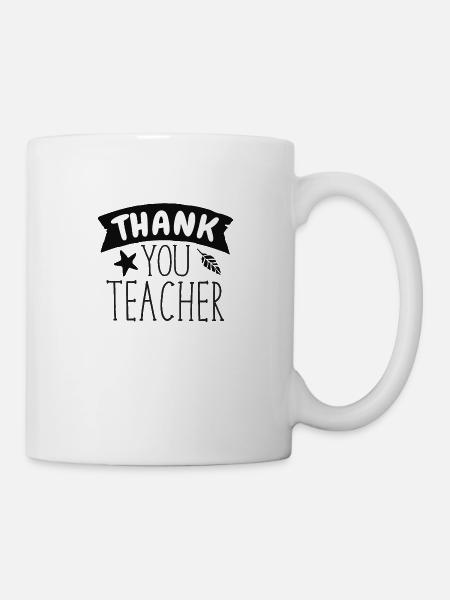 Danke Lehrergeschenk mit Banner - Tasse - Weiß