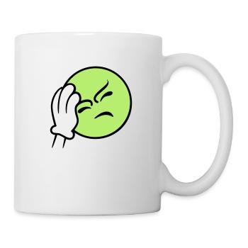 Emoticon Frustration / facepalm emoji (3c) - Mug - white - Right