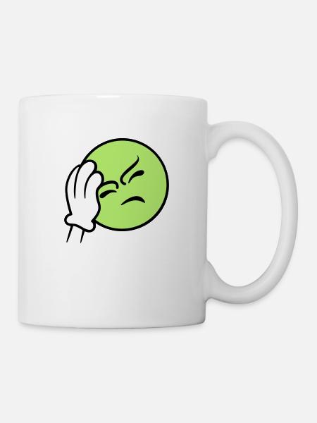 Emoticon frustration / facepalm emoji (3c) - Mug blanc - blanc