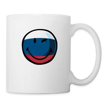 Smiley flag russia - Mug blanc - blanc - Droite