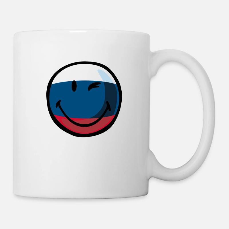 Smiley flag russia - Mug blanc - blanc