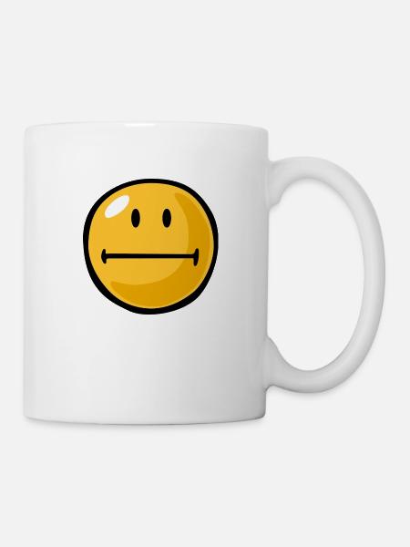 Smiley tight lipped - Mug - white