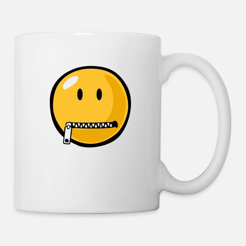 Smiley zipped mouth - Tasse - Weiß