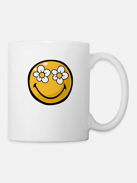 Smiley flower eyes - Mug blanc - blanc