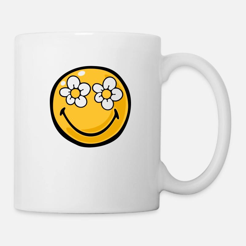 Smiley flower eyes - Tasse - Weiß