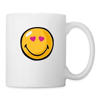 Smiley heart eyes - Mug - white - Right