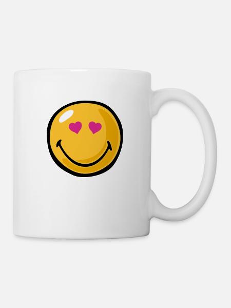 Smiley heart eyes - Mug blanc - blanc