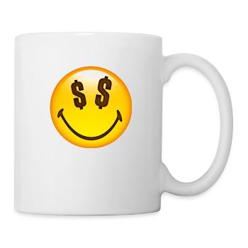 Smiley Dollar Signs - Mug blanc - blanc - Droite