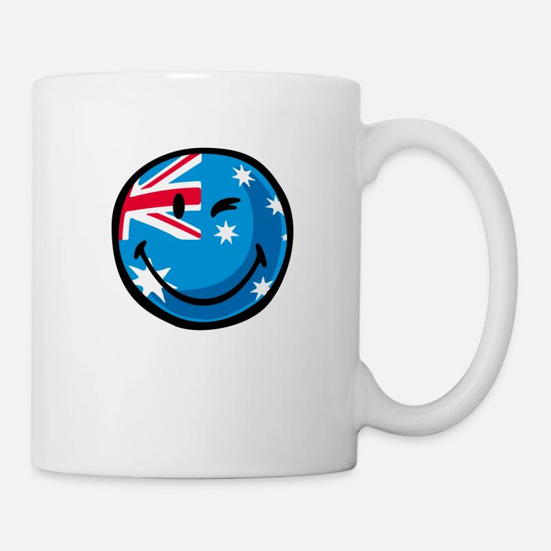 Smiley Flag Australia - Tasse - Weiß