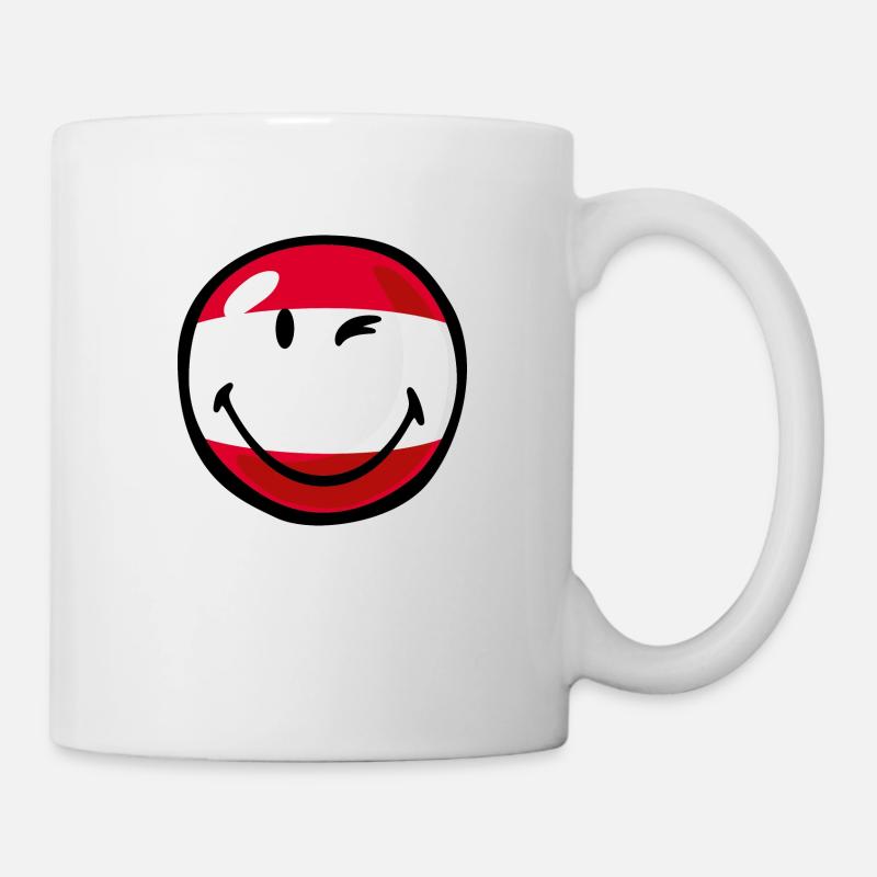 Smiley Flag Austria - Tasse - Weiß