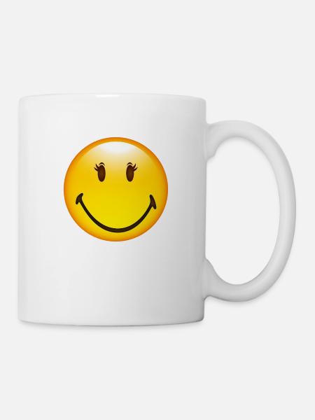 Smiley Happy Eyelashes - Tasse - Weiß
