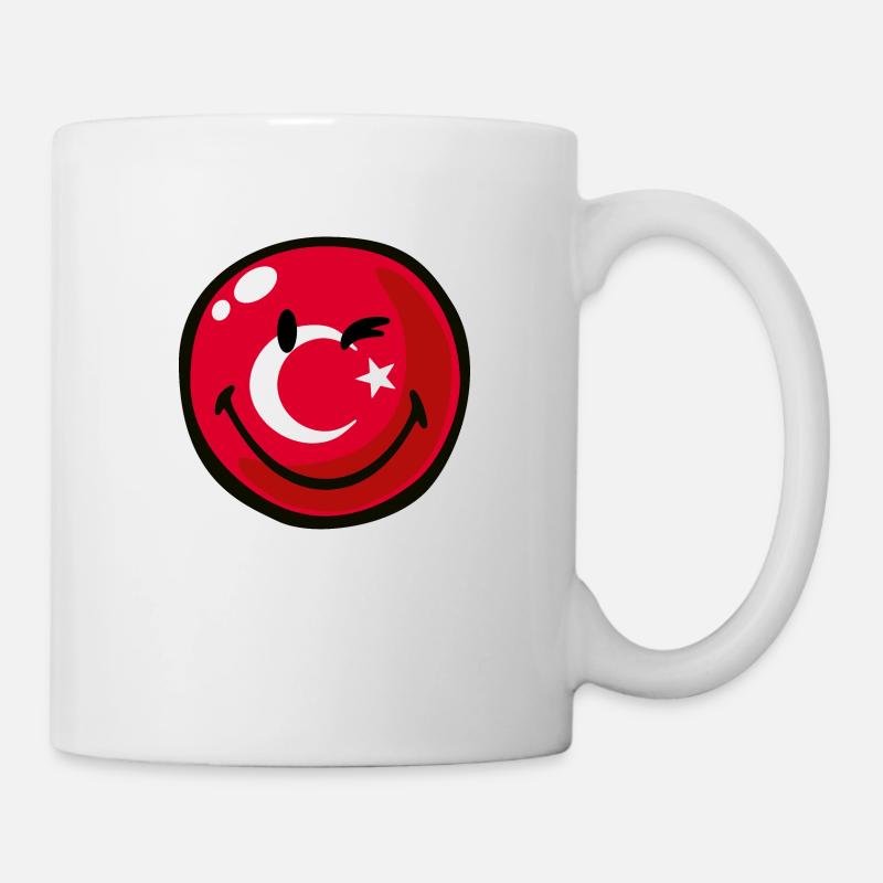 Smiley Flag Turkey - Tasse - Weiß