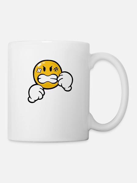 Smiley Anger Aggression - Tasse - Weiß