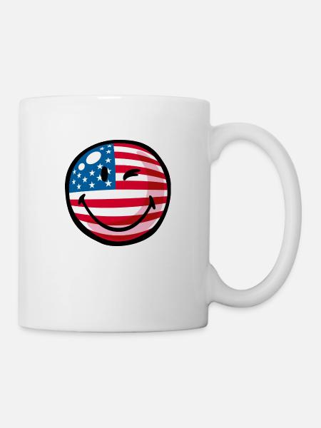 Smiley Flag USA - Mug - white