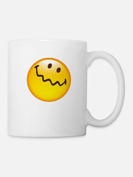 Smiley Glossy Uncertain - Tasse - Weiß