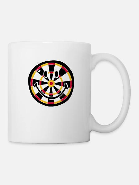 Smiley Dart Board - Tasse - Weiß