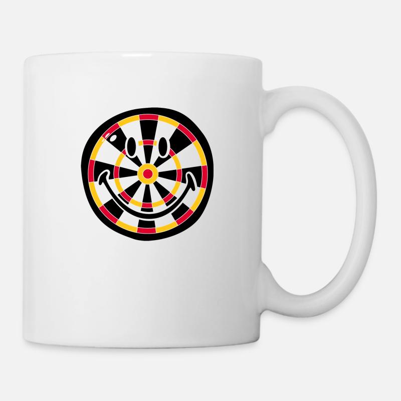 Smiley Dart Board - Tasse - Weiß