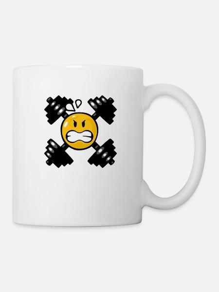 Smiley Weight Lifting - Tasse - Weiß