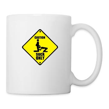 caution deposit only adult suck vorsicht - Mug blanc - blanc - Droite