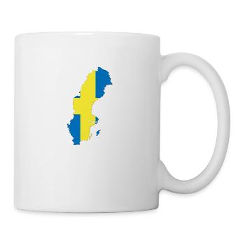 Drapeau de la Suède et carte de la Suède - Mug blanc - blanc - Droite