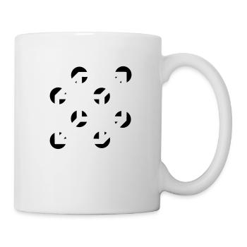 Illusion, necker Würfel, optische Täuschung,Würfel - Tasse - Weiß - Rechts