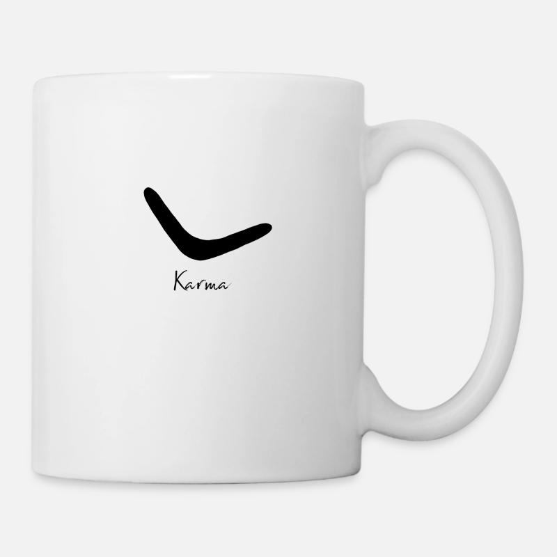 KARMA | Boomerang Statement | Line Art - Tasse - Weiß