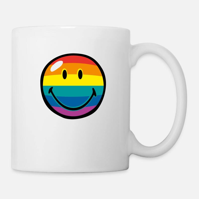 Smiley Rainbow Stripes - Mug - white